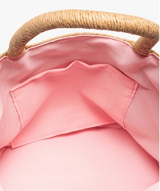 sac en paille fille forme cabas a fleurs multicolores beigeF809801_3