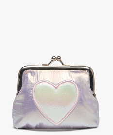 porte-monnaie fille iridescent a cour brode roseF810601_1