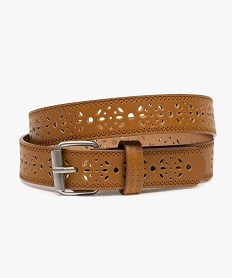 GEMO Ceinture fille avec motifs rosaces ajourés Orange