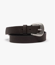 GEMO Ceinture fille à boucle argenté style boho Noir