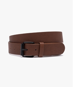 GEMO Ceinture homme en matière embossée avec boucle métal marron vif