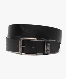 ceinture en cuir a grosse boucle en metal vieilli homme noir vifF812901_1