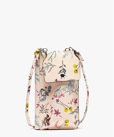 pochette portefeuille femme a motifs fleuris beigeF813001_1