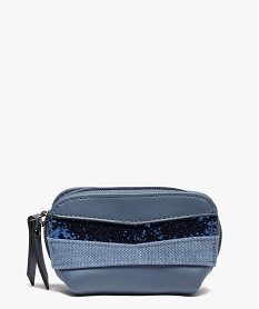 GEMO Porte-monnaie femme zippé multimatière Bleu