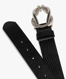 ceinture femme avec motifs embosses et boucle fantaisie noirF825901_2