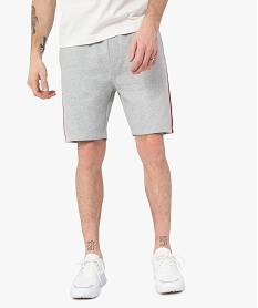 short homme en maille avec bandes tricolores – camps united grisF828501_1