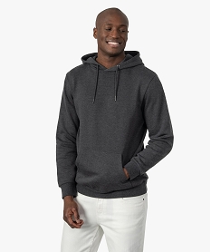 GEMO Sweat à capuche intérieur molletonné homme Gris