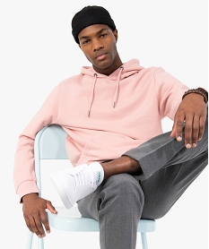 GEMO Sweat à capuche intérieur molletonné homme Rose