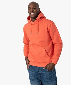 sweat a capuche interieur molletonne homme orangeF829401_1