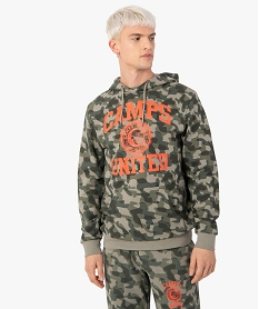 GEMO Sweat homme à capuche avec motif XXL – Camps United Vert