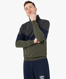 sweat homme tricolore avec col montant vertF830501_1