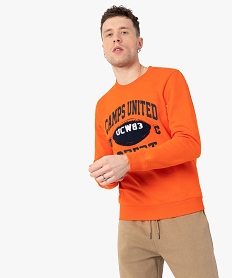 GEMO Sweat homme avec motif en maille bouclette  – Camps United Orange