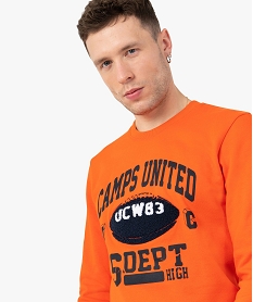 sweat homme avec motif en maille bouclette  – camps united orangeF831001_2