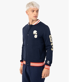 GEMO Sweat homme boutonné esprit teddy  – Camps United Bleu