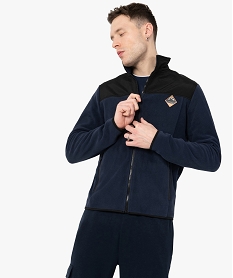 GEMO Sweat zippé pour homme en maille polaire violet chine