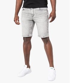 bermuda homme en jean delave gris shorts en jeanF833301_1