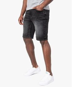 bermuda homme en jean delave noir shorts en jeanF833501_1