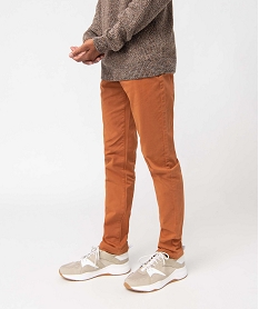 pantalon chino en coton stretch coupe slim homme brun pantalons de costumeF834001_2