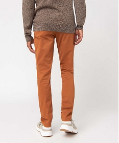 pantalon chino en coton stretch coupe slim homme brun pantalons de costumeF834001_3