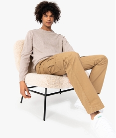 GEMO Pantalon homme baggy avec bas ajustable Beige