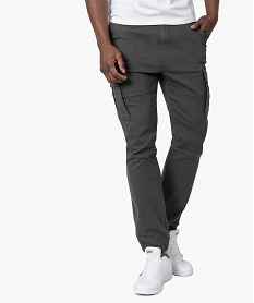 GEMO Pantalon cargo coupe Straight homme Gris