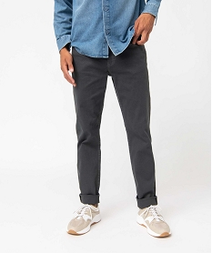 GEMO Jean homme coupe Straight légèrement délavé Gris