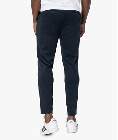 pantalon homme en maille extensible avec taille ajustable bleuF835201_3