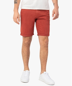 bermuda homme en coton extensible rougeF836501_1