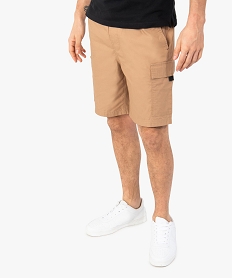 GEMO Bermuda homme avec ceinture élastiquée Beige