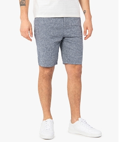 bermuda homme en lin et coton bleuF836901_1