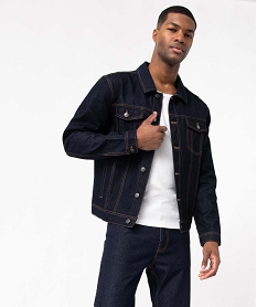 GEMO Veste en jean homme coupe droite Bleu