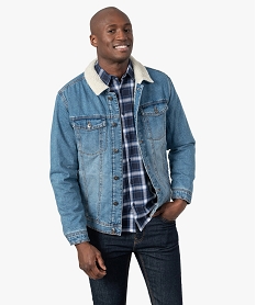 veste en jean homme doublee sherpa grisF839501_1