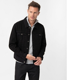 veste en jean homme coupe droite noir manteaux et blousonsF839801_1