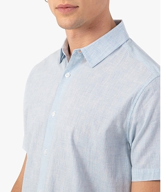 chemise homme a manches courtes en coton lave bleuF840201_2