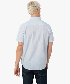 chemise homme a manches courtes en coton lave bleuF840201_3