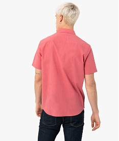 chemise homme a manches courtes en coton lave roseF840301_3