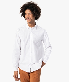 GEMO Chemise homme unie en coton blanc standard