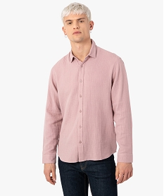 chemise homme en gaze de coton roseF842001_1