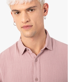 chemise homme en gaze de coton roseF842001_2