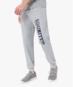 GEMO Pantalon de jogging homme avec inscription – Camps United Gris