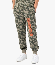 GEMO Pantalon de jogging homme avec inscription – Camps United kaki standard