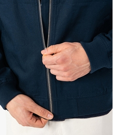 blouson homme en coton avec fermeture zippee bleuF844501_2