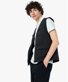 GEMO Veste homme sans manches multipoches Noir