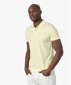 GEMO Polo à manches courtes et finitions fantaisie homme Jaune