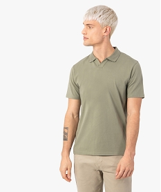 GEMO Polo homme uni sans boutons à manches courtes Vert