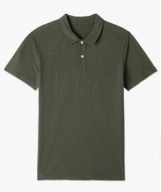 GEMO Polo homme à manches courtes avec col chemise Vert