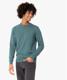 GEMO Pull à col rond en coton homme Vert
