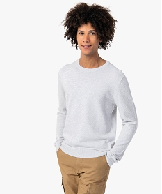 GEMO Pull homme en maille texturée Beige