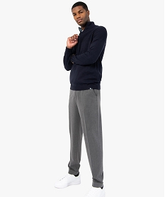 GEMO Pull homme avec col camionneur violet chine