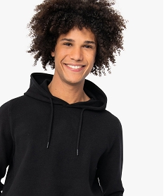 GEMO Pull homme à capuche façon sweat Noir